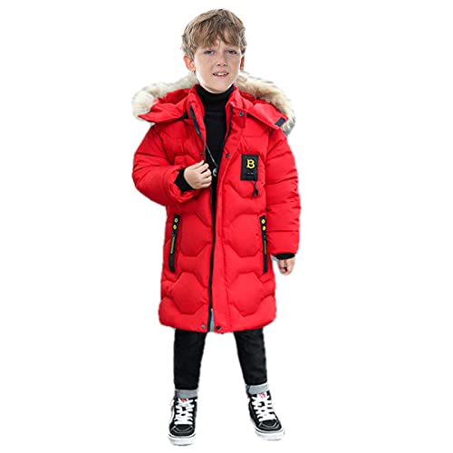 Poywuo Wintermantel Kinder Jungen Winterjacke Warme Verdickt Kinderjacke Winter Mantel Parka Übergangsjacke Baumwollgefuetterte Cover