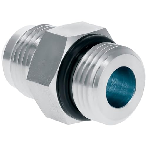 Image of Straight Hydraulic Hose Adapter Fittings, 6400-08-08 1 /2 inch Male JIC (3 /4 inch-16 thread) x 1 /2 inch Male ORB (3 /4 inch-16 thread thread) Connectors x 10 pack