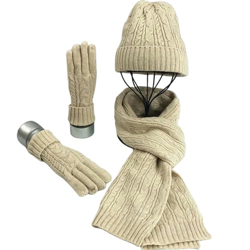 Gorro bufanda guantes 3 en 1 para paseos otoñales al aire libre