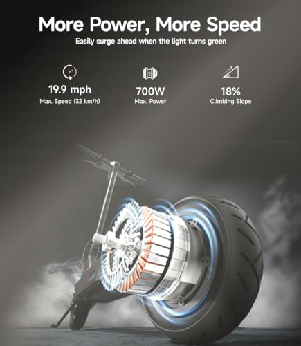 NAVEE GT3 Electric-Scooter-Adults, e Scooter, Fast 20 Mph, 700w 500w Motor with Suspension, Long Range 30 Miles, 10 inch Tires All Terrain, Foldable for Commuter Men Adult Teens Students Heavy Duty — view 5