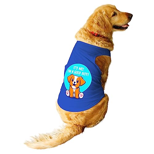 Image of Ruse I m a Good Boy Printed Summer Dog Round Neck Sleeveless Vest Tank T-Shirt /Tees Apparel /Clothes /Tees Gift for Dog (Royal Blue, XL) (Retrievers, Labs etc)