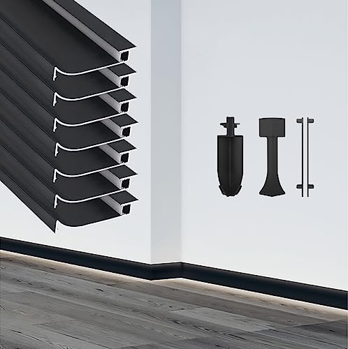 Lot de 7 plinthes LED en aluminium de 1 m, idéales pour le salon, la chambre à coucher, la cuisine, le couloir. Améliorez l'éclairage et la décoration de...