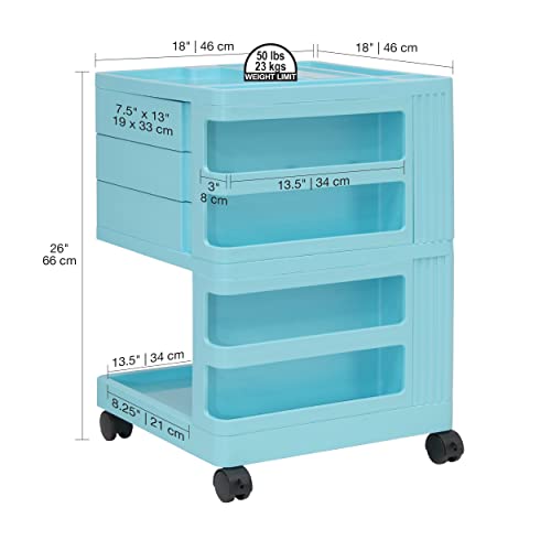 Image of SDSTA Kubx Pro Mobile Rotating 4-Sided Storage Organizer with Multiple Compartments