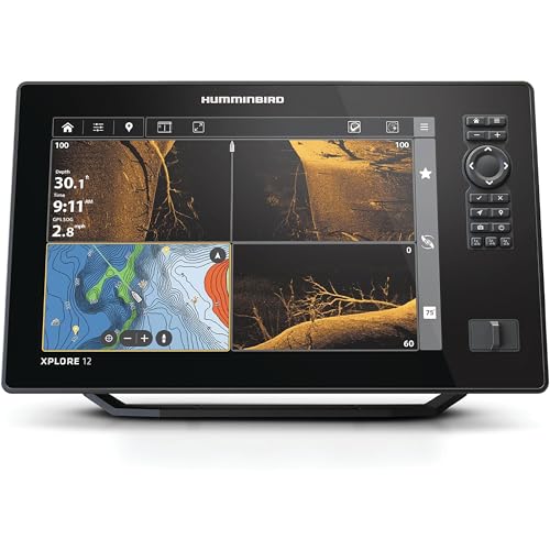 Humminbird XPLORE 12 GPS Fish Finder with Transducer, MEGA Side Imaging+ & HD Touchscreen