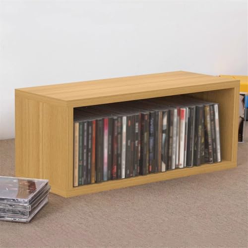 Estante multifuncional de madera para discos de vinilo con acabado premium 4