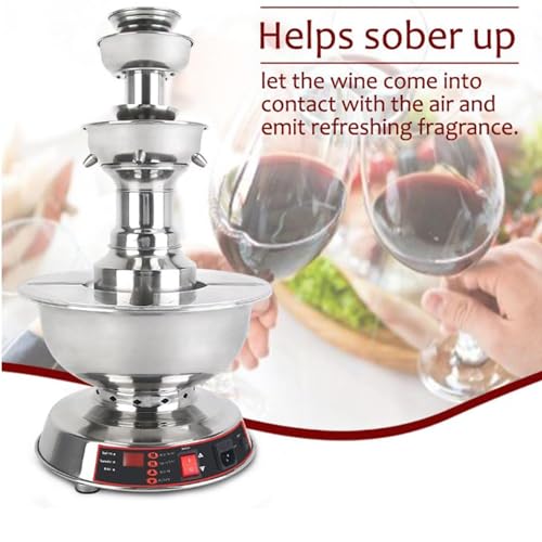 Distributeur de vin électrique de 3 Niveaux 3,5L Fenêtre de Champagne en Acier Inoxydable avec contrôle de température à écran LCD pour Bars Serveur de Boisson de fêtes de Mariage
