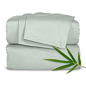 Twin XL Sheets by Pure Bamboo, Genuine 100% Organic Viscose Derived from Bamboo Bed Sheet Set, Luxuriously Soft & Cooling, Double Stitching, Lifetime Quality Promise (Twin XL, Sea Glass)