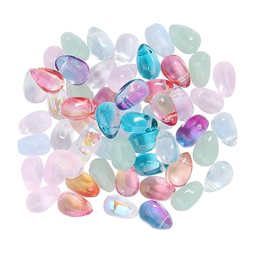 HOMSFOU Perles Gouttes Verre Tchèques 50 Pcs, Materiel Bricolage Bijoux DIY, Accessoire Coiffure Et Décoration Handmade