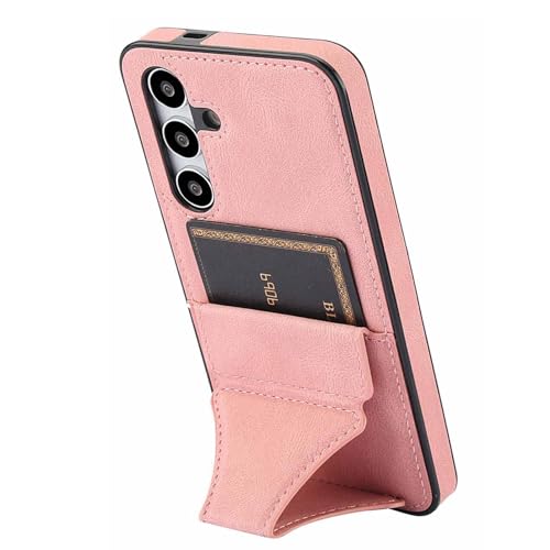 XINYANDIN �K�p�Ώ�Samsung Galaxy S26 Ultra/S26+/S26�p�E�H���b�g�P�[�X�A�J�[�h�z���_�[�t���X�����ȃ��g�����r�W�l�X���U�[�J�o�[�B���L�b�N�X�^���h�t��,�s���N,S26 +