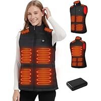 Rasfalo Heated Vest for Women with Battery Pack 15 Heating Zones, Rechargeable Women's Heated Vest Lightweight Heated Jacket