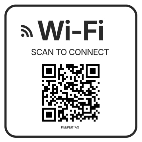 WiFi QR Code Sign Sticker – Scan to Connect – 4 x 4 in - KeeperTag