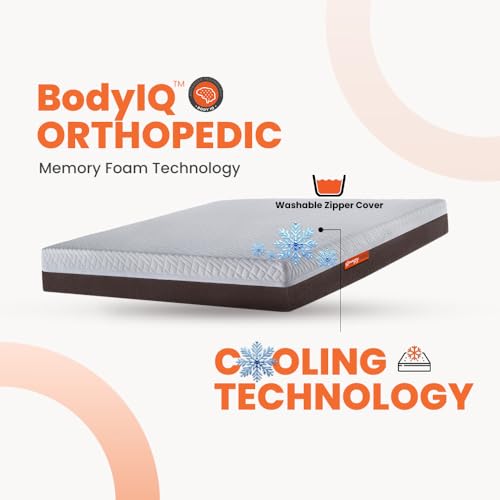 Image of Sleepyhead Sense Designed by Duroflex - 3 Zoned BodyIQ Orthopedic Memory Foam |Cooling Technology |Smart Orthopedic Support |10 Years Warranty |Medium Firm |6 Inch King Size Bed Mattress (72x72x6)