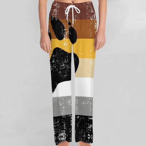 Bear Gay Pride Flag Men's And Women's Comfortable Casual Pajama Pants with Drawstring4