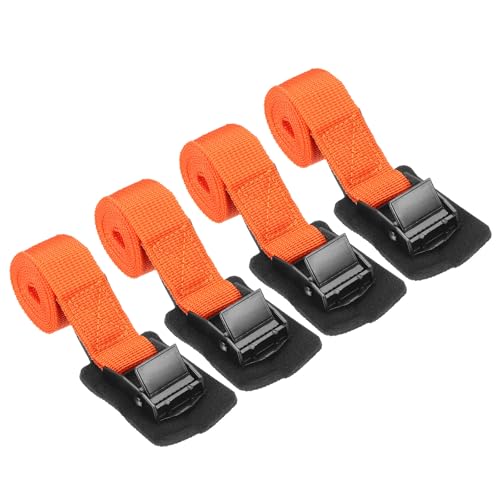 Sangle de rangement réglable avec boucle à came PATIKIL orange et noir pour kayak 4 pièces