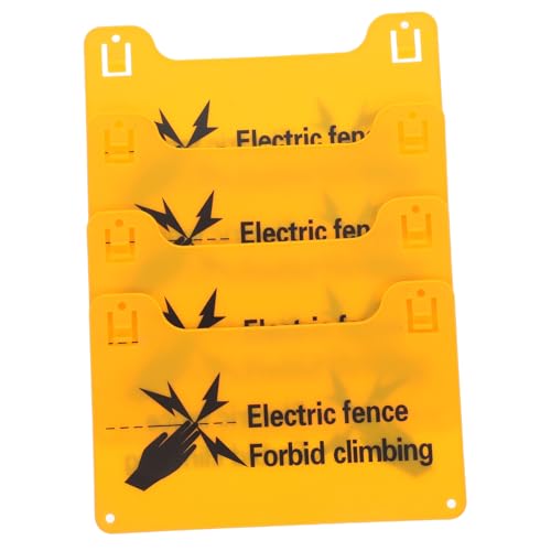 Toddmomy 4 Cartelli Avvertimento Recinzione Elettrica in Plastica Durevole Da 20x12,8 Cm, Etichette Alta Tensione Fori Preforati Per Sicurezza Cortile e Azienda Agricola