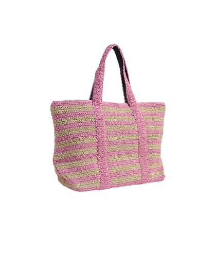 Bolso Tote de paja mediano para mujer miniatura 3