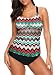 Dokotoo Womens Ladies Striped Zigzag Print Color Block Racerback Bandeau Blouson Push up Tankini Swim Bikini Top No Bottom Swimsuit Bathing Suit Swimwear Medium
