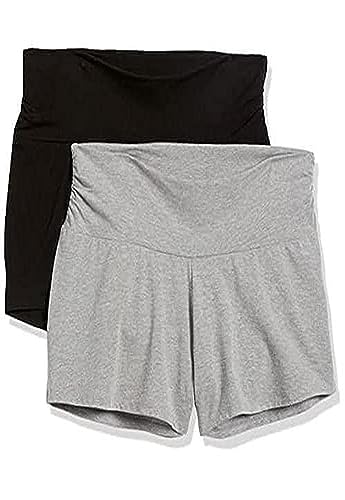 Image of Motherhood Maternity Women's Relaxed Fit Under the Belly Sleep and Lounge Knit Shorts 2 Pack S-XL