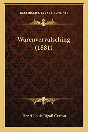 Warenvervalsching (1881) (German Edition)
