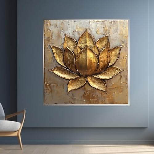 Impression murale Lotus métallisé avec texture visuelle pour grand mur - 4