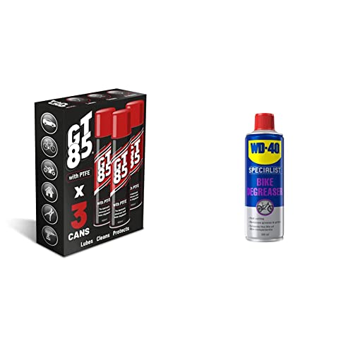 GT85 Original Spray 400ml Triple Pack - The Ultimate Lubricant and Protector for Metal, Wood & Plastic Surfaces and WD-40 Bike Chains & Gears Degreaser 500ml