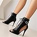 Suwequest Free Dance Shoes Black High Heels Party Women Slipery Sandals Street Booties Black Heel 9.5cm 42