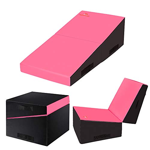 papababe Incline Gymnastics Mat Folding Gymnastics Cheese Wedge Mat Tumbling Skill Home Training