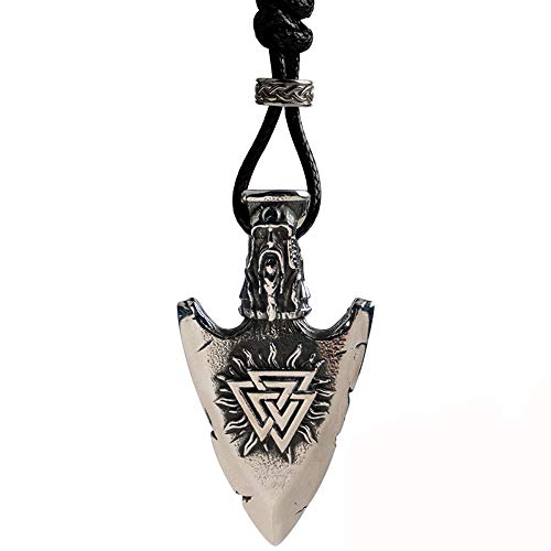 ForFox Collar Vegvisir y Valknut y Thor nórdico Vikingo de Acero Titanio,Colgante...