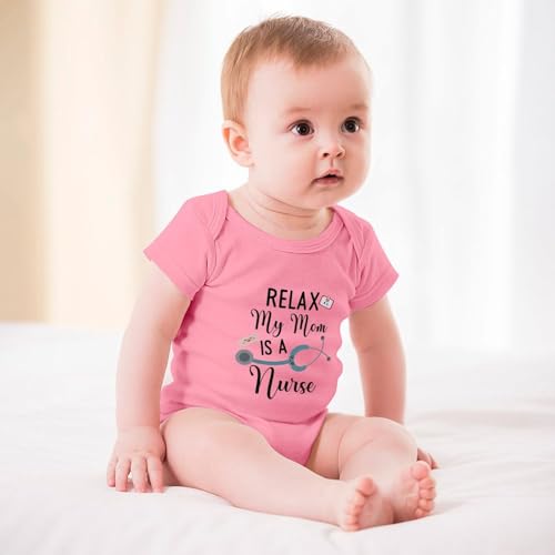 Relax My Mom Is A Nurse Infant Rompers Short Sleeve Boys Newborn Clothes White Baby Boy Bodysuit3