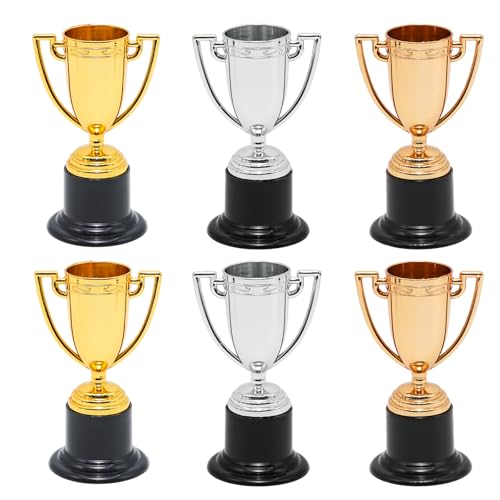Wuyituart 2 Sets Mini Gold Silver Bronze Trophy Cups 4