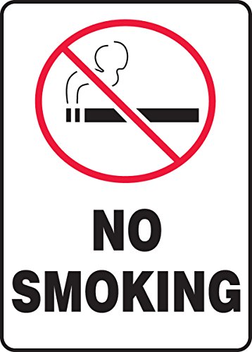 Panneau d'interdiction No Smoking Accuform MSMK919XT anti-décoloration en Dura-Plastic