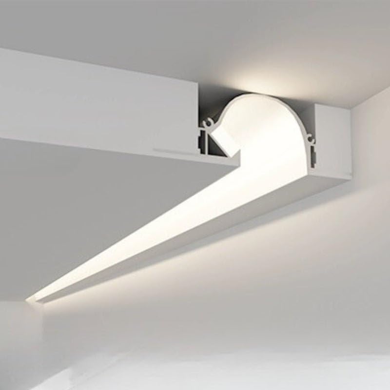 SILAMP Profilé Aluminium Encastrable Arrondi 2M pour Faux Plafond Éclairage Indirect