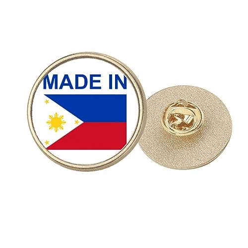 Broche ronde Philippines Country Love en métal doré taille M