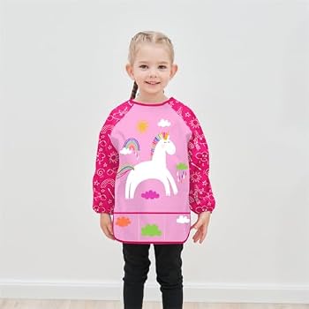 Tablier Peinture Enfant Licorne Ou Dinosaure – Manches Longues 58 Cm 3-8 Ans