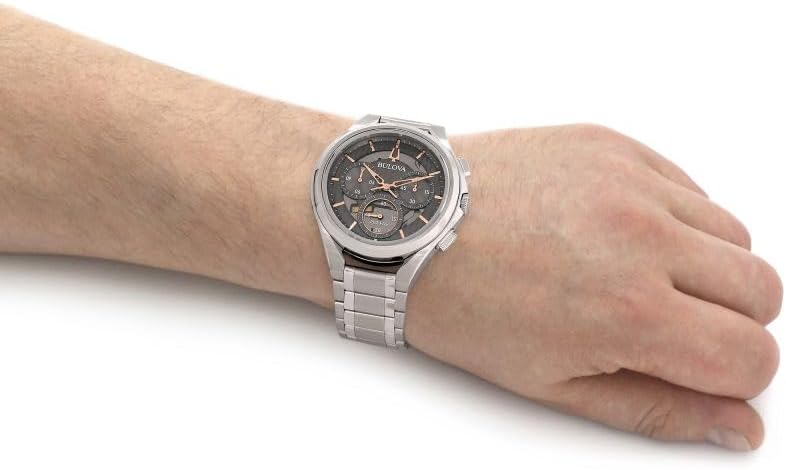 Bulova Curv Grey Dial Stainless Steel Watch | 44mm | 96A298 - Image 5