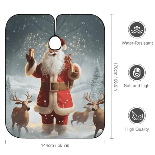 Capa para corte de cabello navideña Santa Claus para adultos miniatura 2