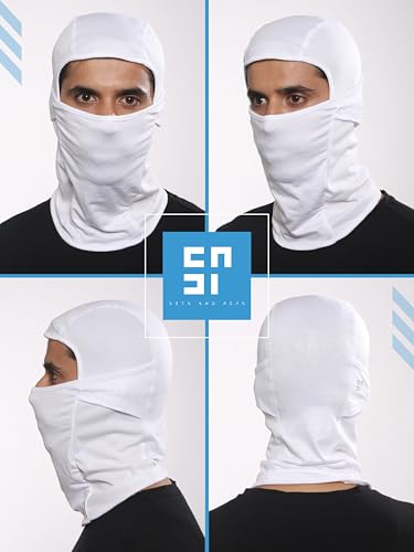 Image of inchPack of 2 Black & Blue Premium Face Mask for Bikers I Breathable Full Face Cover Balaclava for Men I Helmet Mask for Dust Protection