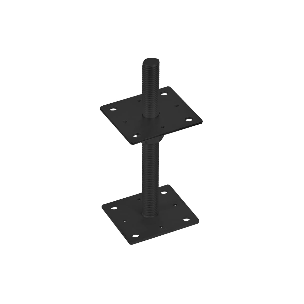 GRUNDLINE - Support foot post anchor post anchor, height-adjustable thread, made of steel, screw-on sleeve - PSR M24, 100 x 250 x 4.0 mm - cataphoresis - for fences, shelters, carports, pergolas
