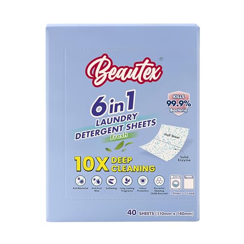 Beautex 6 in 1 Laundry Detergent Sheets 40s