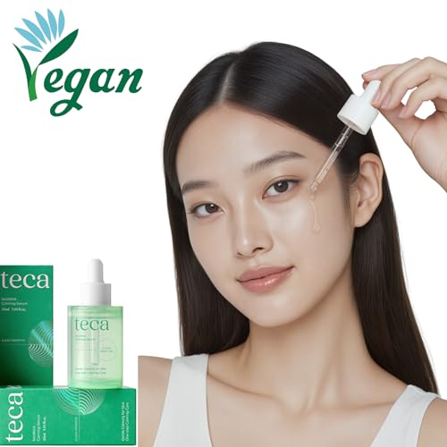 Image of Tecateca Vegan Calming Serum, 30ml - Lightweight Soothing Serum with TECA Complex(Centella Asiatica Extract), Triple Herbal & Hyaluronic Acid for Skin Comfort and Hydration, Korea Skincare