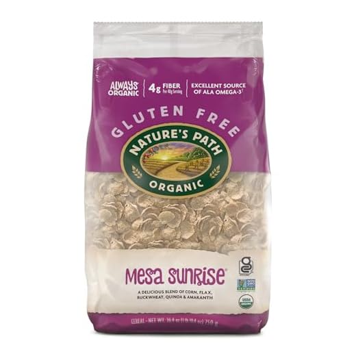 Nature's Path Organic Gluten Free Mesa Sunrise Flakes Cereal. Earth Friendly Package, Non-GMO, Heart Healthy, High Fiber, 4g Plant Based Protein,26.4 Oz(Pack of 6)