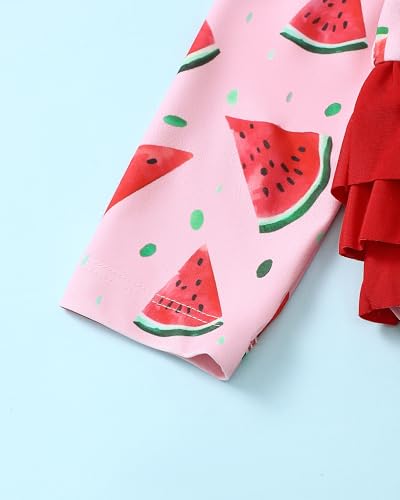 Image of Toddler Girl Swimsuit Baby Girl Bathing Suit Long Sleeve Floral Zipper One-Piece Rash Guard Swimsuit with Hat