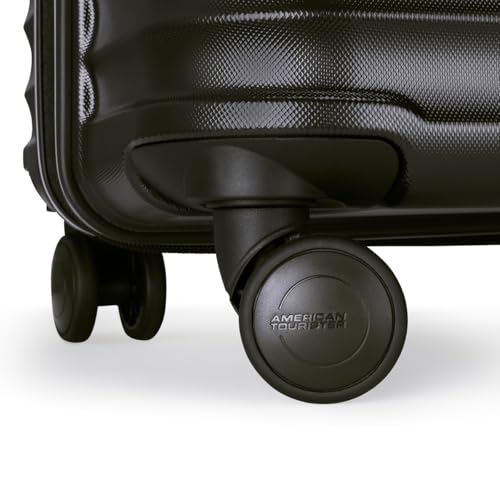 Image of American Tourister Travix | Check-in Trolley Bag (77 cm) | 360 8 Wheel Travel Luggage | Hard Case Polycarbonate Suitcase | Recessed Combination Lock | Black