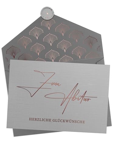 Joli Coon Zum Abitur herzliche Glückwünsche Klappkarte mit Kuvert und Wachssiegel - Karte Glückwunsch Abitur - Herzlichen Glückwunsch Abschluss Karte