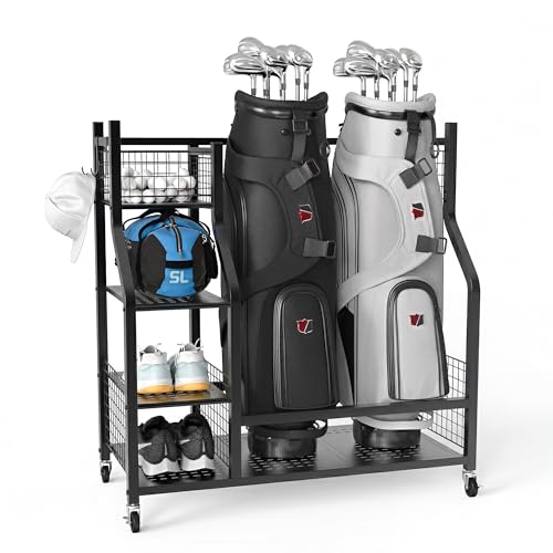 Plkow Golf Bag Storage Garage Organizer