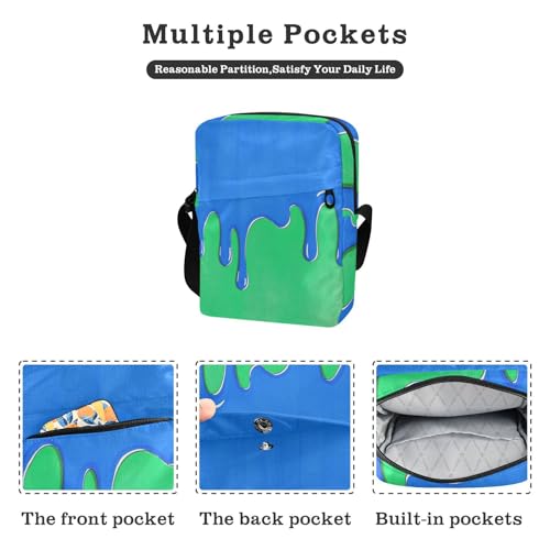 Fashion Street Graffiti Painting Blue Green messenger bag cute Small Crossbody Bag Women Womens Casual Purses Adjustable Strap for Shopping Travel2