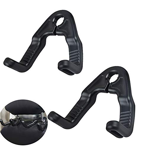 ZaCoo Car Headrest Hook,2 Pcs Vehicle Back Hangers (with 2 Hooks Each) Universal Car Back Seat Headrest Hanger Storage Hooks (Black)