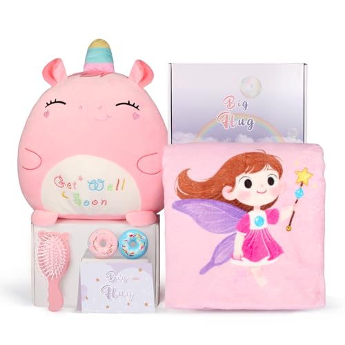 KILEYOT Get Well Soon Unicorn Plush Pillow Set