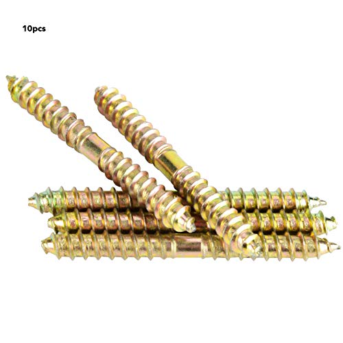 HYUDUO 10 Stuks Dubbele Schroeven – 6x60 Mm, Verzinkt Ijzer, Zelftappend, Ideaal Voor Houtverbindingen En Meubelprojecten