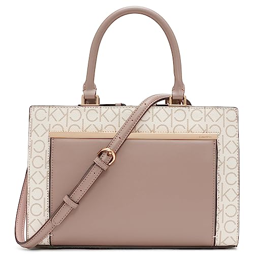 Image of Calvin Klein Womens Astrid Triple Compartment Organizational Satchel
